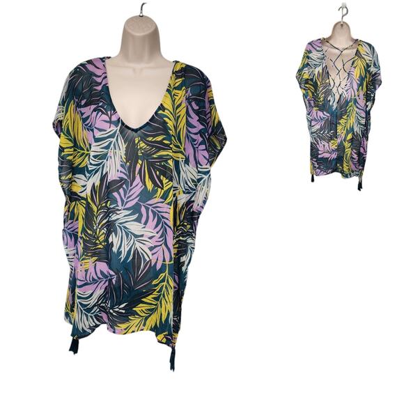 Palisades Beach Club Women's V-Neck Sheer Chiffon Swimsuit Covered Size XL/XXL - Picture 3 of 10